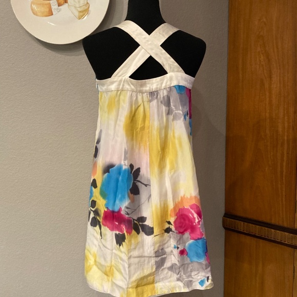 LaiCarFore By Anita Su Dress Watercolor Silk Size M - Picture 3 of 4